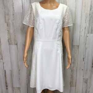 Antonio Melani Adrienne Elegant White Lace Fit & Flare‎ Dress